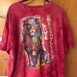 Red Graphic Lion T-Shirt Tye Dye The Mountain Men’s XL